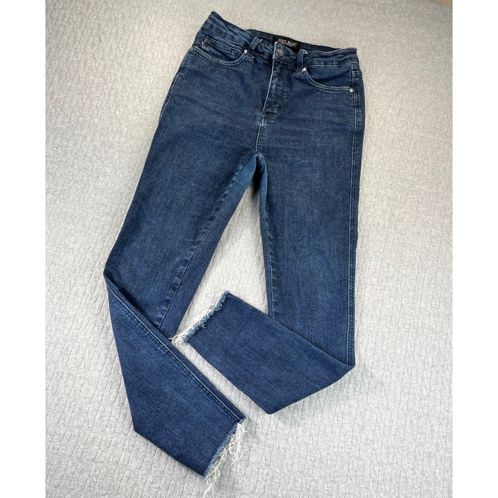 Judy Blue High Rise Ankle Fray Hem Women 7/28(27X27 skinny Slim Sexy Dress Jeans